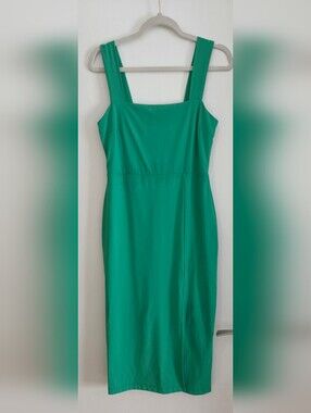 Dynamite Green Square-Neck Midi Dress